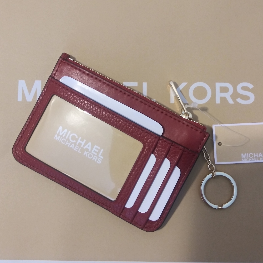 NWT MICHAEL KORS LEATHER FULTON SM ID CARD CASE - Picture 6 of 7